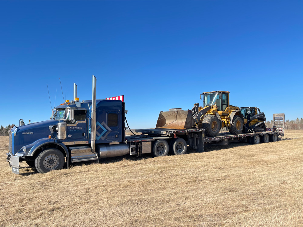 Transport Heavy Machinery in Alberta - Spectrum Equipment